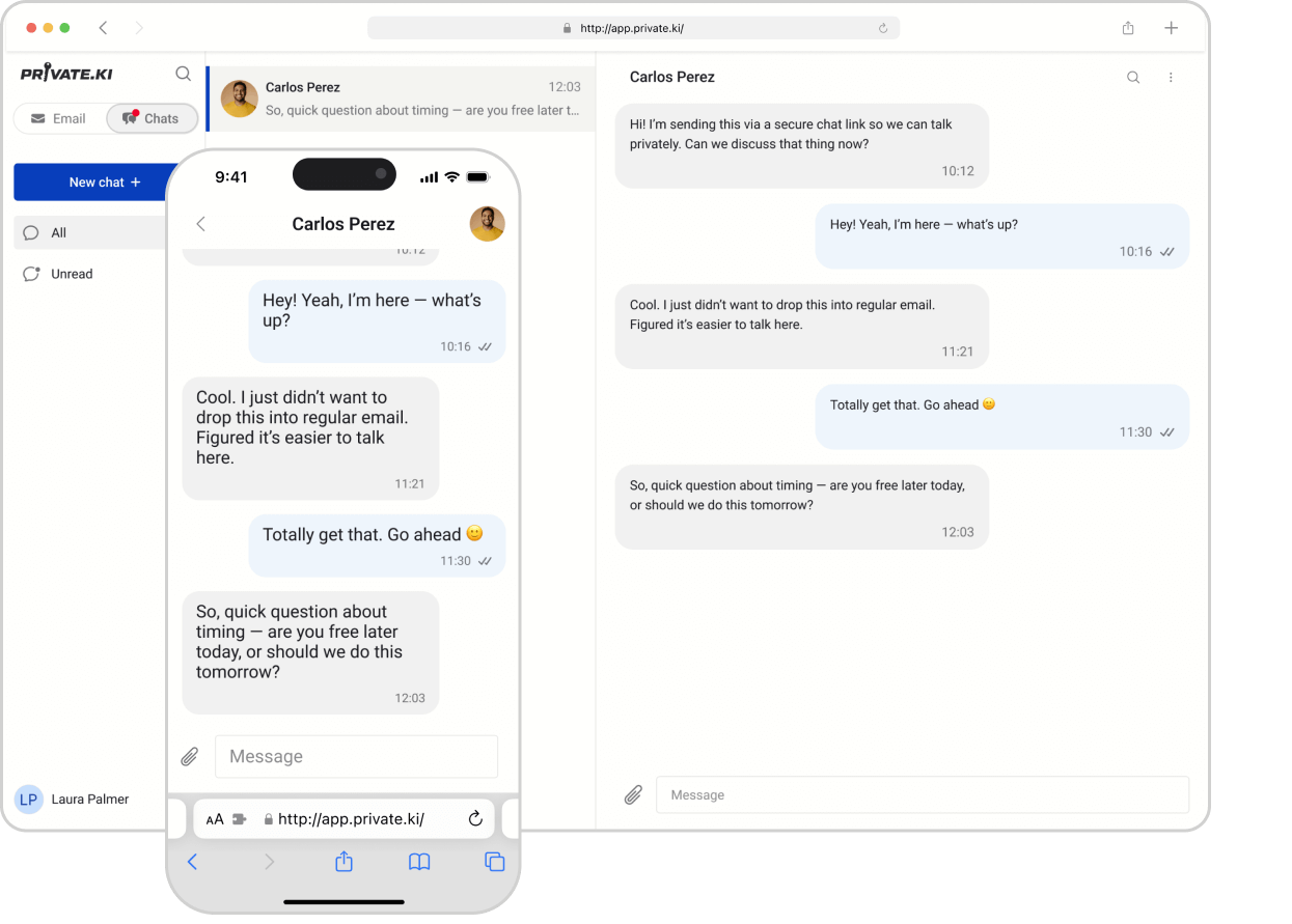 Fully encrypted chat